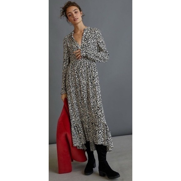 Anthropologie Dresses & Skirts - Anthropologie Mare Mare White LYNDA Leopard Print Maxi Dress Medium